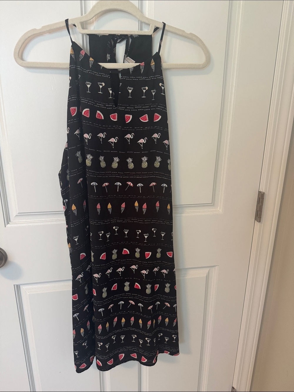 Fun Black Tropical Print Summer Dress by Finn & Grace